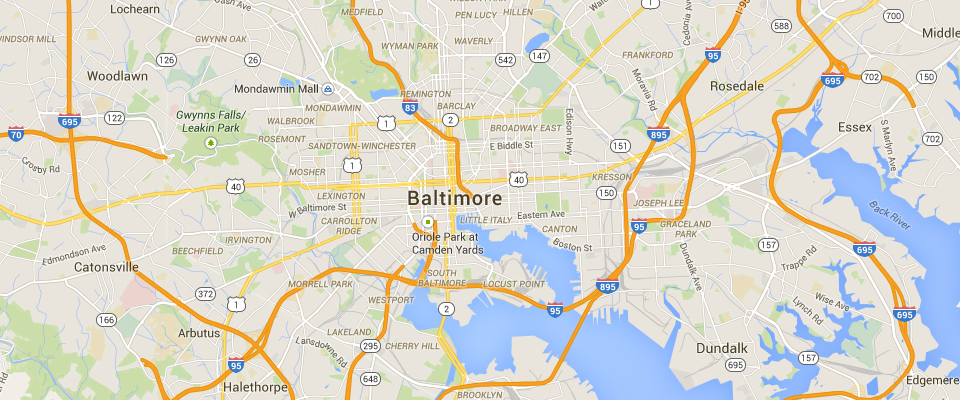 Baltimore Dumpster Rental Service Map